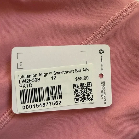 Lululemon Align Sweetheart Bra *Light Support, A/B Cup Pink Tide - Picture 8 of 9